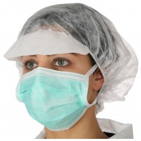 MÁSCARA T/MÉDICO C/CORD 3 DOBRAS VERDE cx50 *